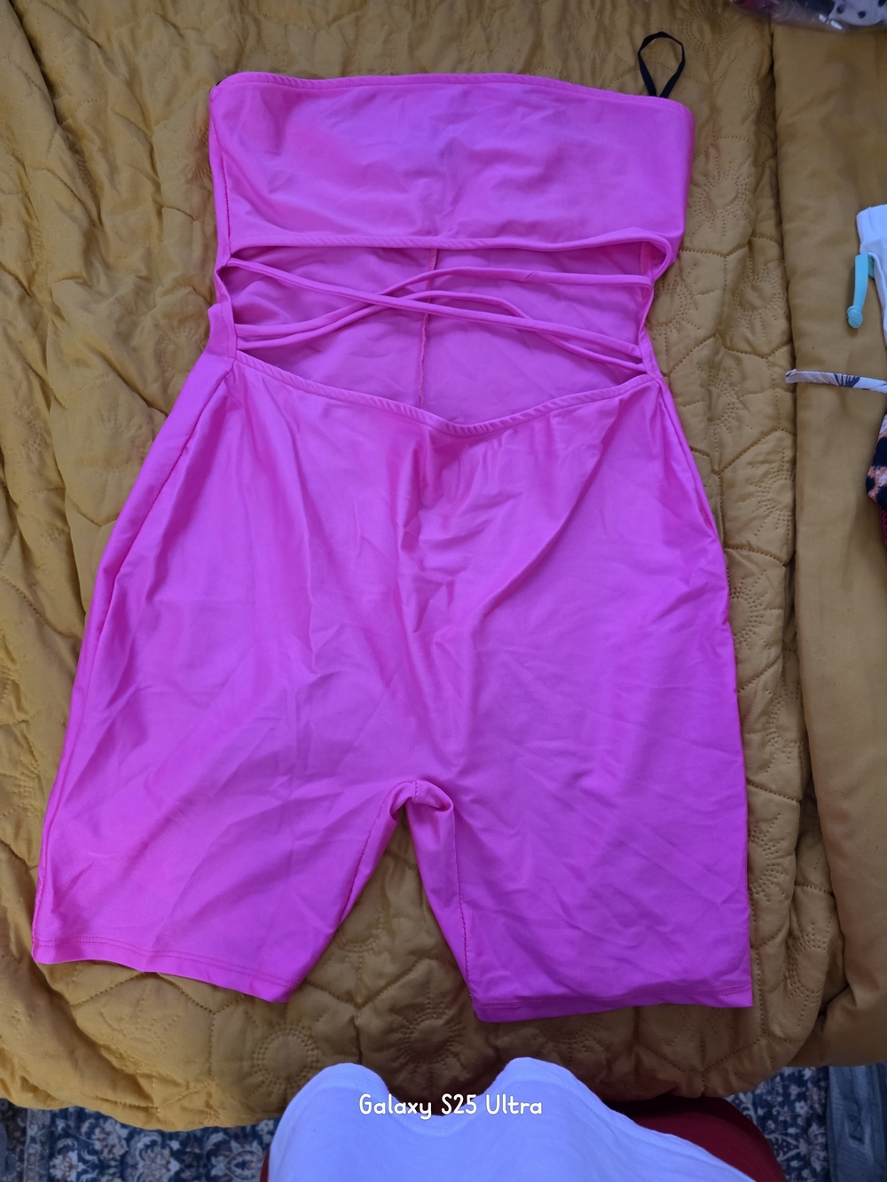 Strapless Pink Cutout Bodysuit Romper